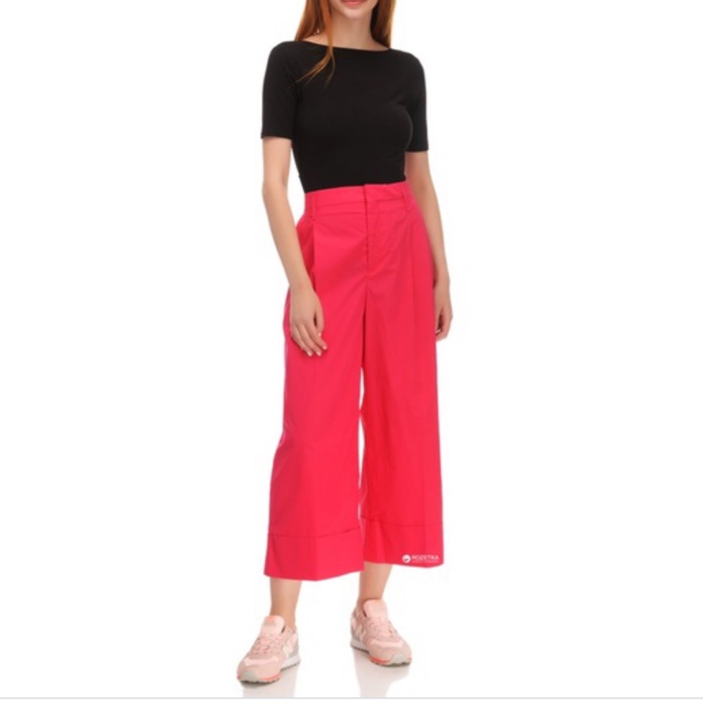 Zara hot pink high rise culottes pants